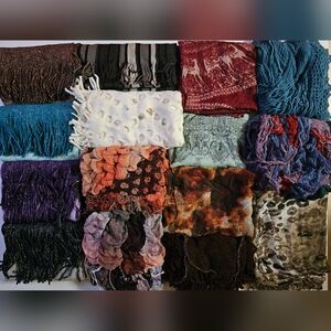 Scarves for Women Lot of 15 New Various Styles & Colors NEW (Polyester, Viscose)